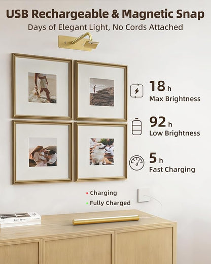 EZVALO Picture Lights for Wall, Wireless Dimmable 3 Color Temps Art Lights for - Image 4