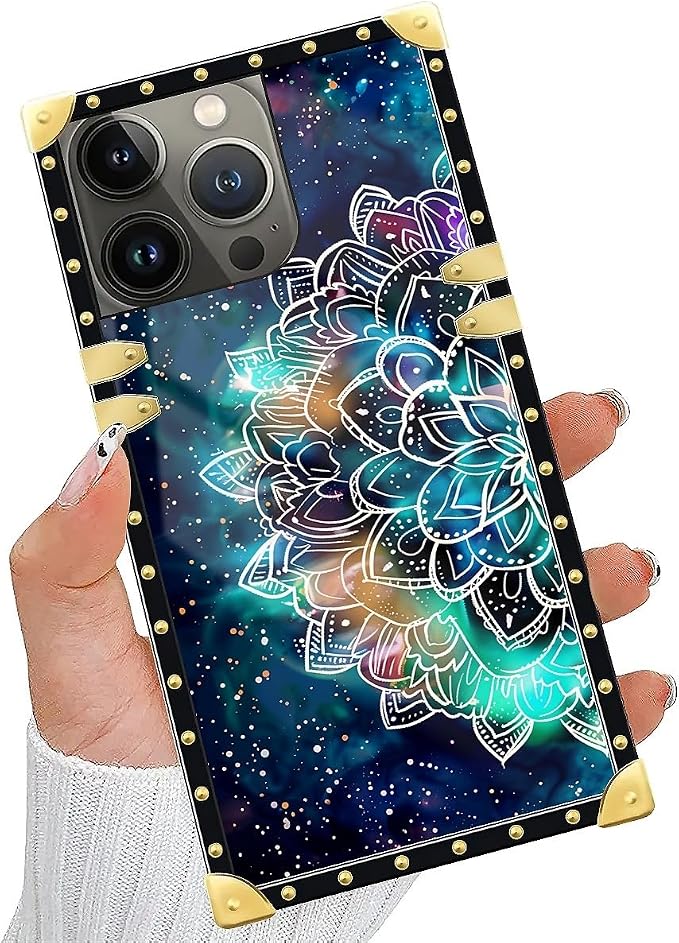 Compatible with iPhone 15 Pro Case, Starry Sky Colourful Mandala Luxury Golden - Image 2