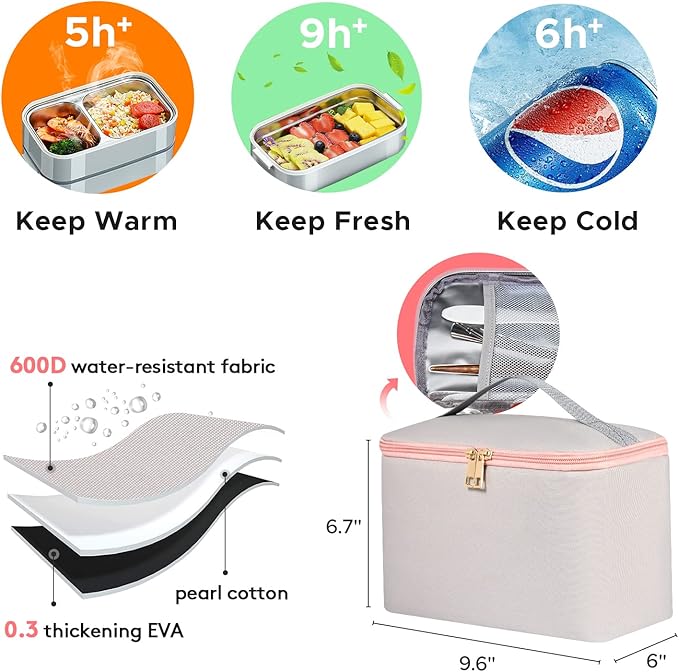 Kaome Lunch Backpack 15.6 Inch Laptop Backpack - Image 4