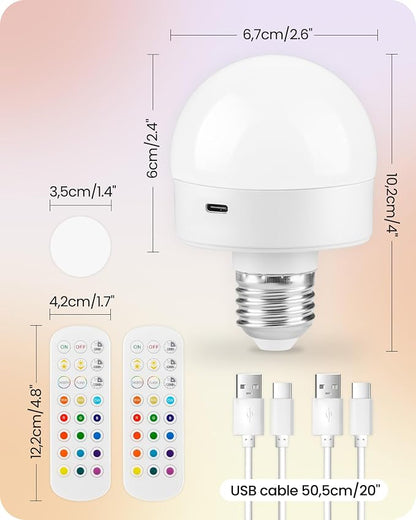 Rechargeable Light Bulbs with Remote Control, Battery Operated Light Bulbs - Image 8