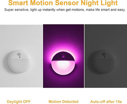YUNLEX 2 Pack Purple Battery Night Light, Motion Activated Night Light - Image 3