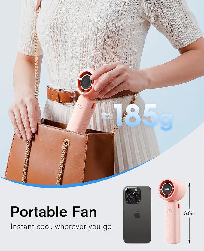 WHATOOK Portable Personal Handheld Fan: High Speed Cooling Fan, 12 Hours - Image 5