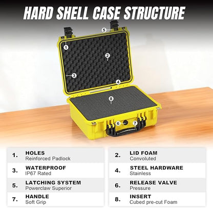 Jack Boss 16x 12.8x 6.8 Inch Hard Case, Portable Weather Waterproof Protective - Image 3