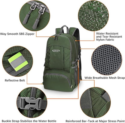 G4Free 40L Lightweight Packable Hiking Backpack, Waterproof Travel Daypack - Image 4