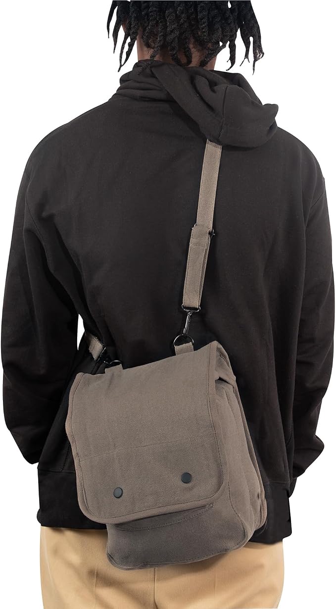 Rothco Vintage Canvas Map Case Crossbody Shoulder Bag, Olive Drab - Image 2