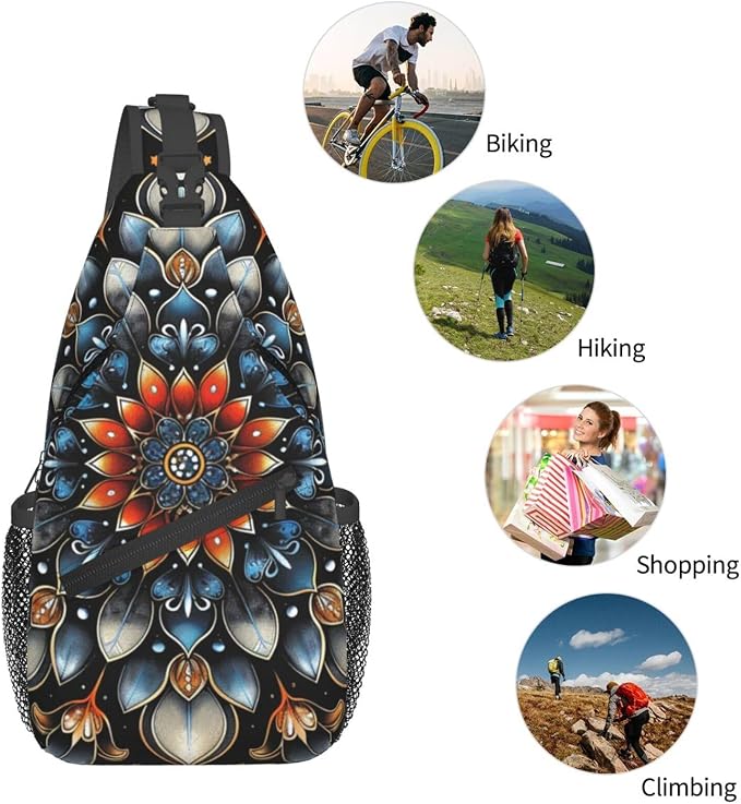 Mandala Sling Bag For Women Men Fashion Backpack Crossbody Mandala Shoulder Bag - Image 6