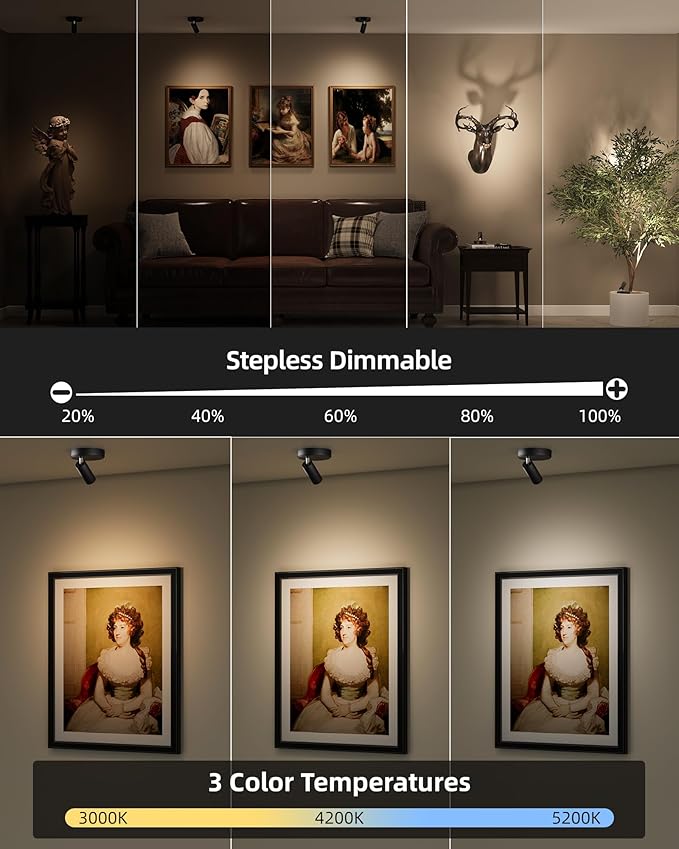 EZVALO Spotlights Indoor with Remote, 5500mAh Rechargeable Picture Lights - Image 3