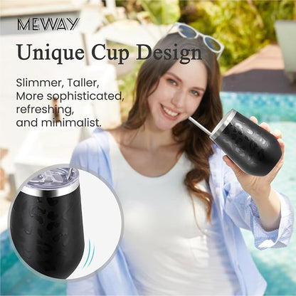 MEWAY 12oz Insulated Wine Tumbler Set of 8 - Image 4