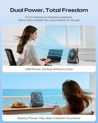 Otlonpe Personal Portable Desk Fan, 4000mAh Small Rechargeable Portable Fan - Image 2