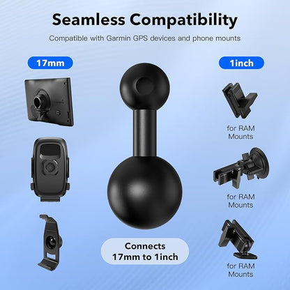 1-Inch Ball to 17mm Adapter – TPU Anti-Slip Ball Head Converter, Compatible - Image 4