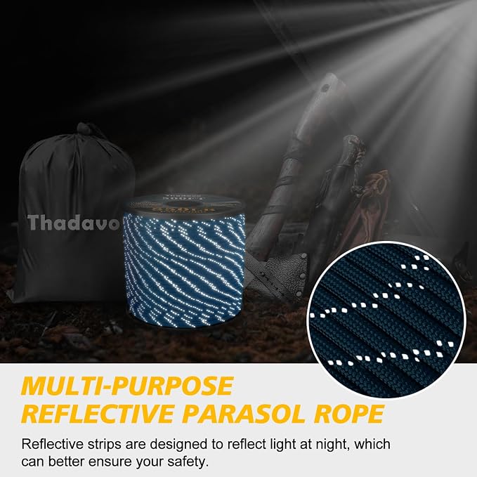 Reflective Paracord Rope 850Ib, 50/100/200/500/1000ft 4MM 11 Strand para Cords - Image 4