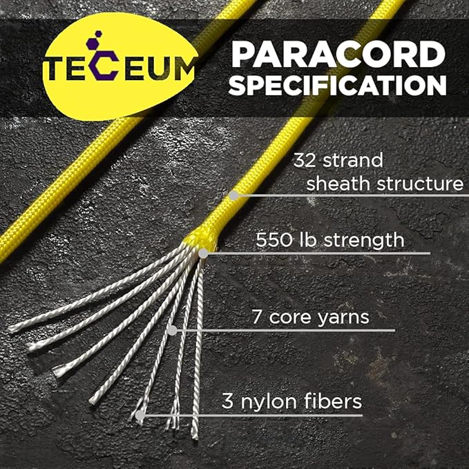 TECEUM 5/32" Paracord Rope 1000 – 1000ft / 200ft / 100ft / 50ft – Tactical - Image 2