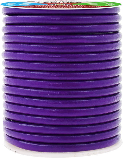 Mandala Crafts Round Genuine Purple Leather Cord - Image 2