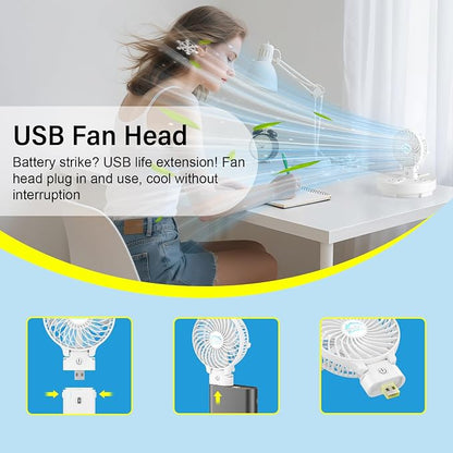 HandFan 10400mAh Portable Hand held Fan, 40Hrs Long-Lasted Hand Fan Rechargeable - Image 5