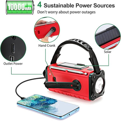 Emergency Weather Radio 10000mAh, Portable Radio - Image 4