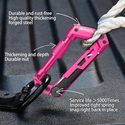 Multitool Carabiner with Pocket Knives, EDC Carabiners, Folding Serrated Knife - Image 2