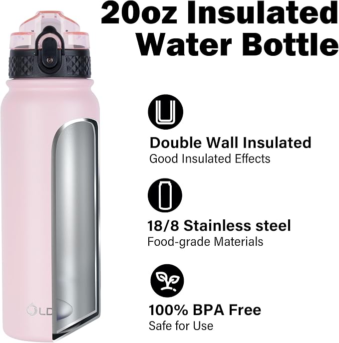 Oldley Insulated Water Bottle 20oz Water Bottles - Image 4