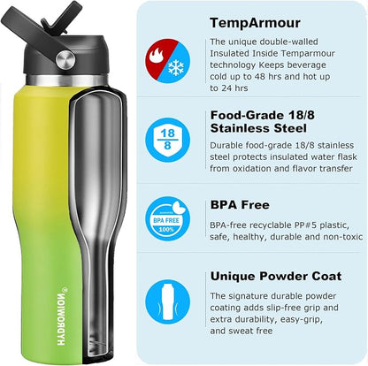HYDROWION Water Bottle Stainless Steel, Vacuum Insulated Leak Proof Tumbler 32oz - Image 2