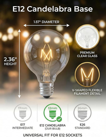 G40 Replacement Bulbs, 15 Pack Incandescent Light Bulbs - Image 2