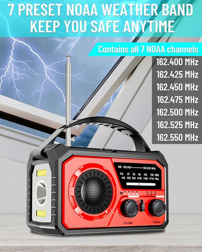16000mAh Emergency Weather Radio, AM/FM/NOAA Weather Alert Radio Hand - Image 3