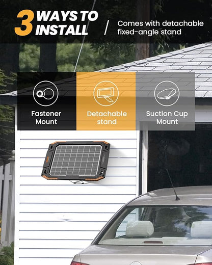 BALDR 12V Solar Battery Charger, 13W Waterproof Dual Sided Battery Maintainer - Image 6