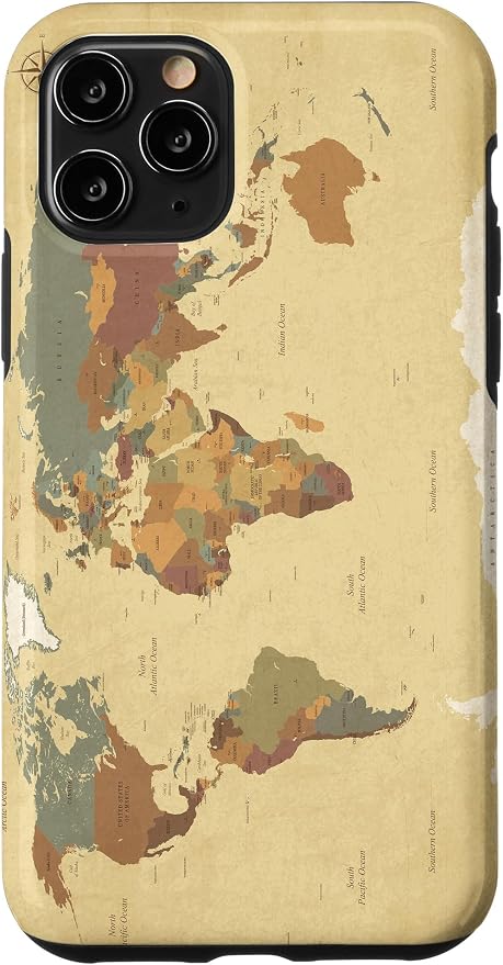 Globe Map Smartphone Cell Cover Gift World Map Pattern Phone Case by Unknown