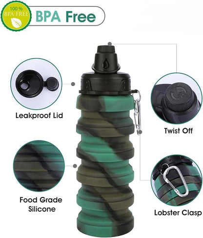 Collapsible Water Bottle for Adults, Reusable Silicone Foldable Water Bottles - Image 3