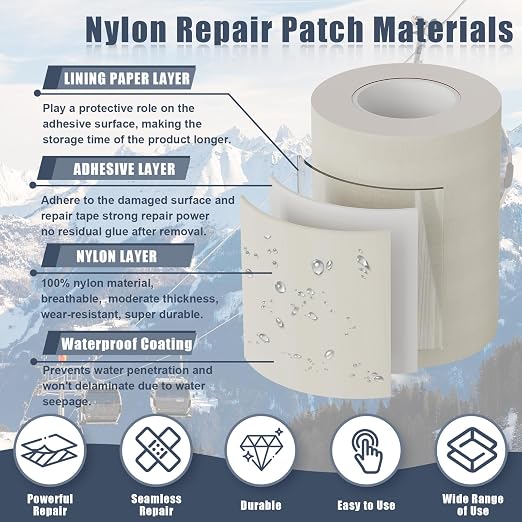 3x79 Inch Nylon Repair Patch Nylon Repair Tape Self Adhesive Fabric Tapes - Image 3