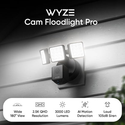 WYZE Floodlight Camera Pro, PCMag Editors' Choice 3000-Lumen LEDs, 2.5K HD - Image 2