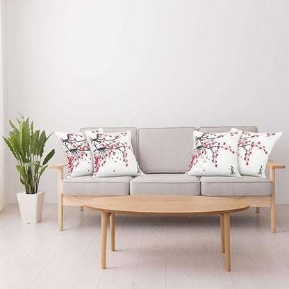 Ambesonne Nature Throw Pillow Cushion Case Pack of 4, Sakura Blossom Japanese - Image 4
