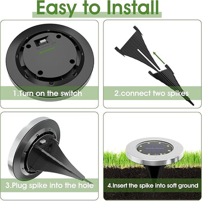 INCX 4.6 inch Solar Lights Outdoor Waterproof, 24 Pack Solar Light - Image 5
