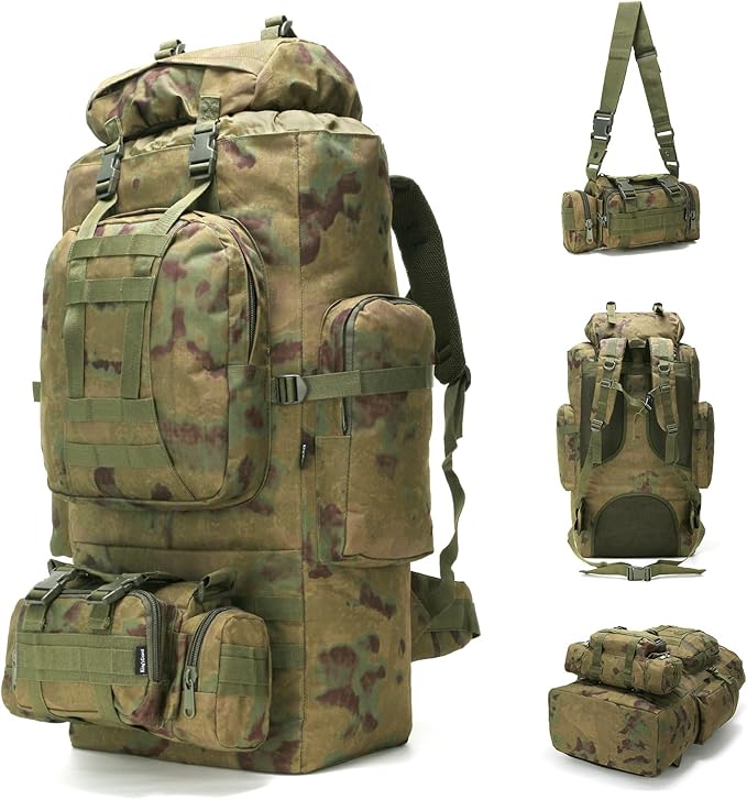 King'sGuard 100L Camping Hiking Backpack Molle Rucksack Military Camping - Image 5