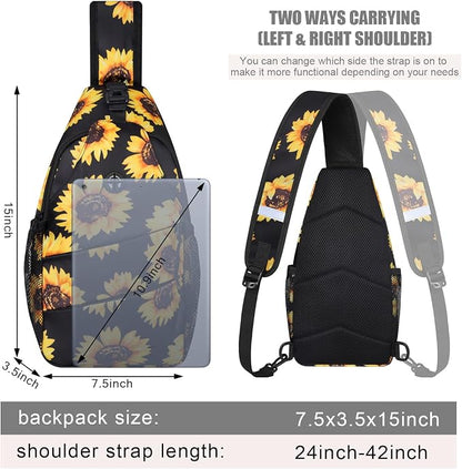 Pritent Crossbody Bags for Women Men Trendy Sling Bag Backpack Casual Chest Bag - Image 2