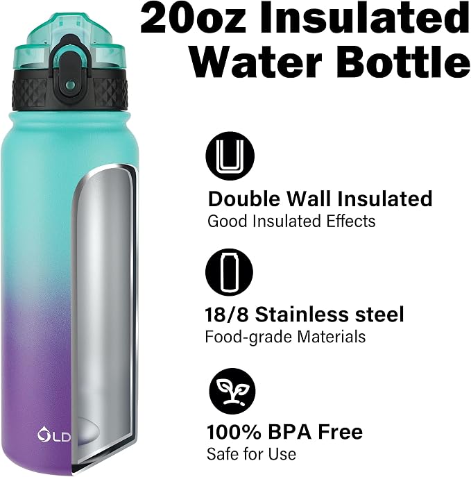 Oldley Insulated Water Bottle 20oz Water Bottles - Image 4
