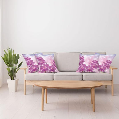 Ambesonne Floral Throw Pillow Cushion Case Pack of 4, Exotic Orchid Flowers - Image 4