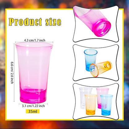 24 Pcs 1.2 oz Colorful Acrylic Shot Glasses Bulk Gradient Acrylic Shot Glass - Image 2