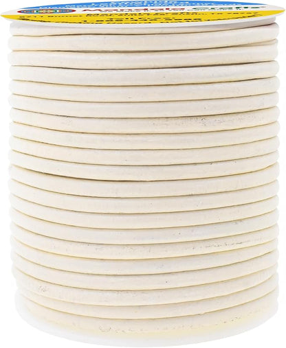 Mandala Crafts Round Genuine Cream Leather Cord - Image 2