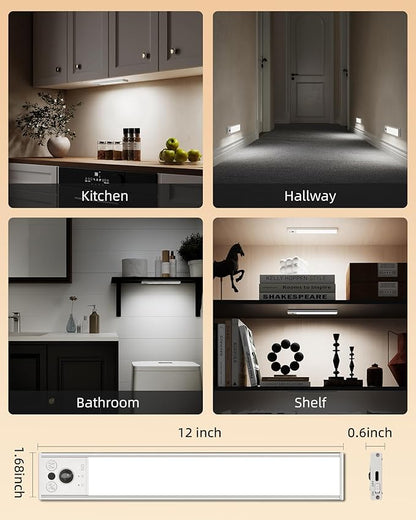 EZVALO 12inch Under Cabinet Lighting, LED Motion Sensor Light Indoor, 3100mAh - Image 7