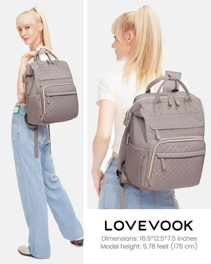 LOVEVOOK Laptop Backpack for Women, 15.6'' Waterproof Nurse Bag Teacher Work - Image 4
