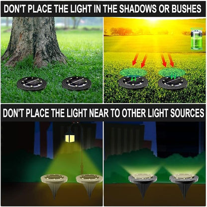 Solar Powered 2Pack, Waterproof LED Outdoor Disk Lights - Image 8