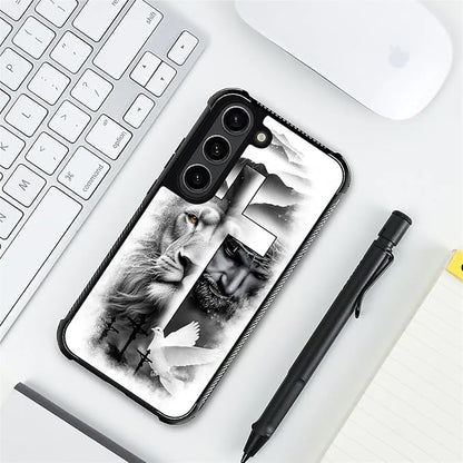 for Samsung Galaxy S23 Case, Lion Cross Jesus Christ Dove Pattern Graphic - Image 7