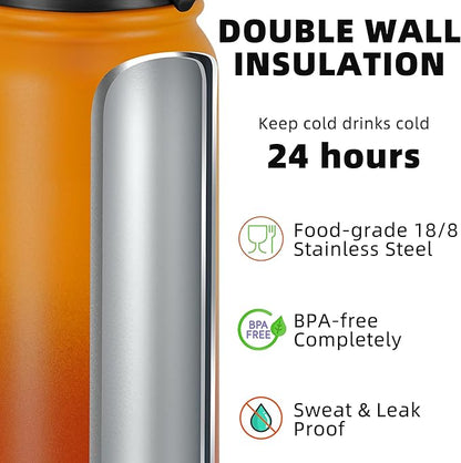 Fanhaw 24 oz Insulated Stainless Steel Water Bottle - Image 3