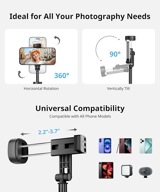 Fuloview 72'' Selfie Stick Tripod, Tripod - Image 4