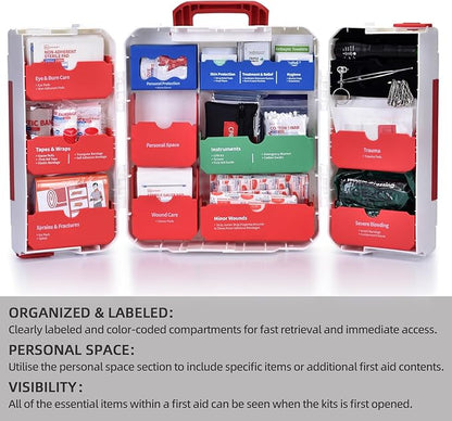 Large First Aid Kit for Business- Plastic Wall Mounted First Aid Box, Hard Case - Image 6
