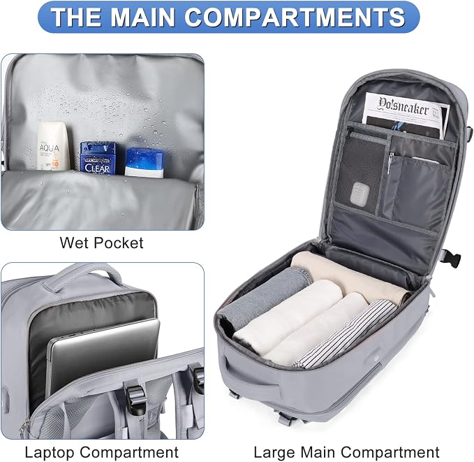 coofay Personal Item Travel Backpack - Image 5