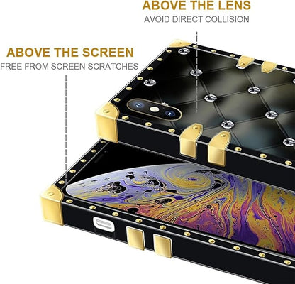 Compatible with iPhone Xs Max Case, Shiny Black Sofa Crystal Luxury Golden - Image 7