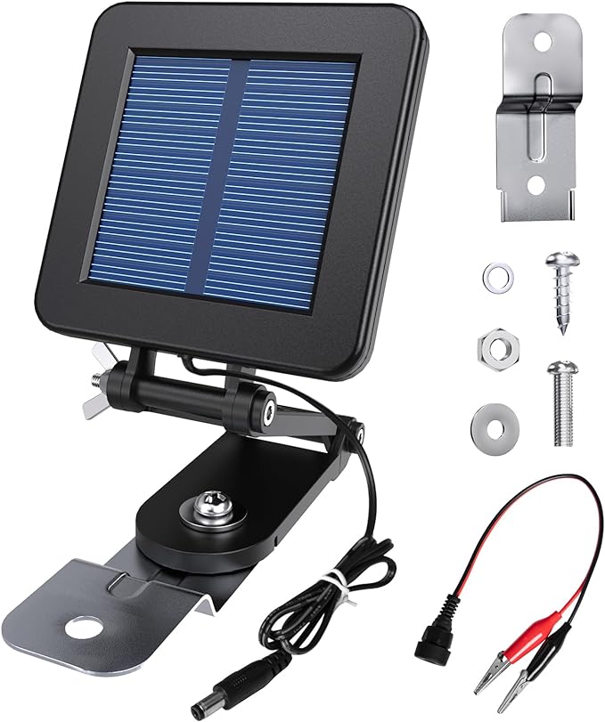 6V Solar Panel for Deer Feeder, Efficient Solar Panel Charger w/Adjustable by Foricx