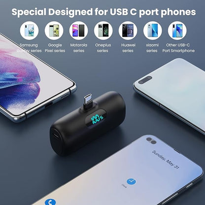 Mini Portable Charger 5000mAh Power Bank, 3A PD USB C Cell Phone Portable Power - Image 2