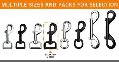 Garwor 4 Pcs 1 Inch Heavy Duty Black Electrophoresis Coating Swivel Snap Hooks - Image 6