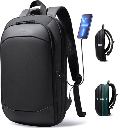 Business Backpack for Men 17 Inch, Slim & Expandable Waterproof Travel Laptop by hkbag